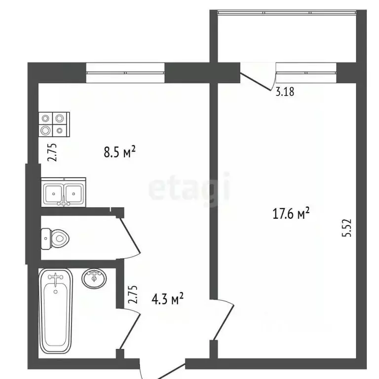 1-к кв. Крым, Симферополь ул. Маршала Жукова (34.0 м) - Фото 2