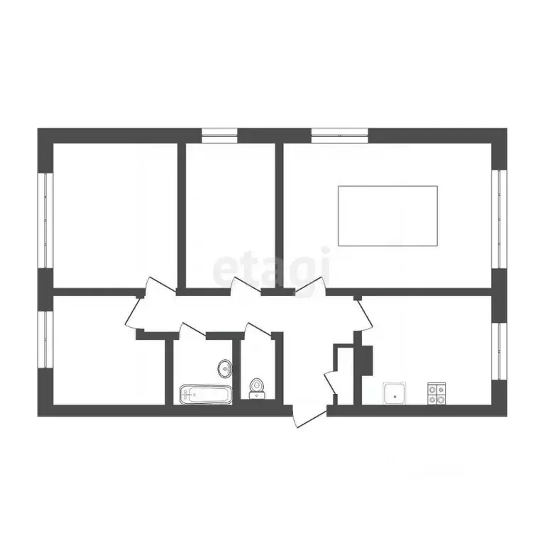 4-к кв. Томская область, Томск Сибирская ул., 102/3 (70.4 м) - Фото 2