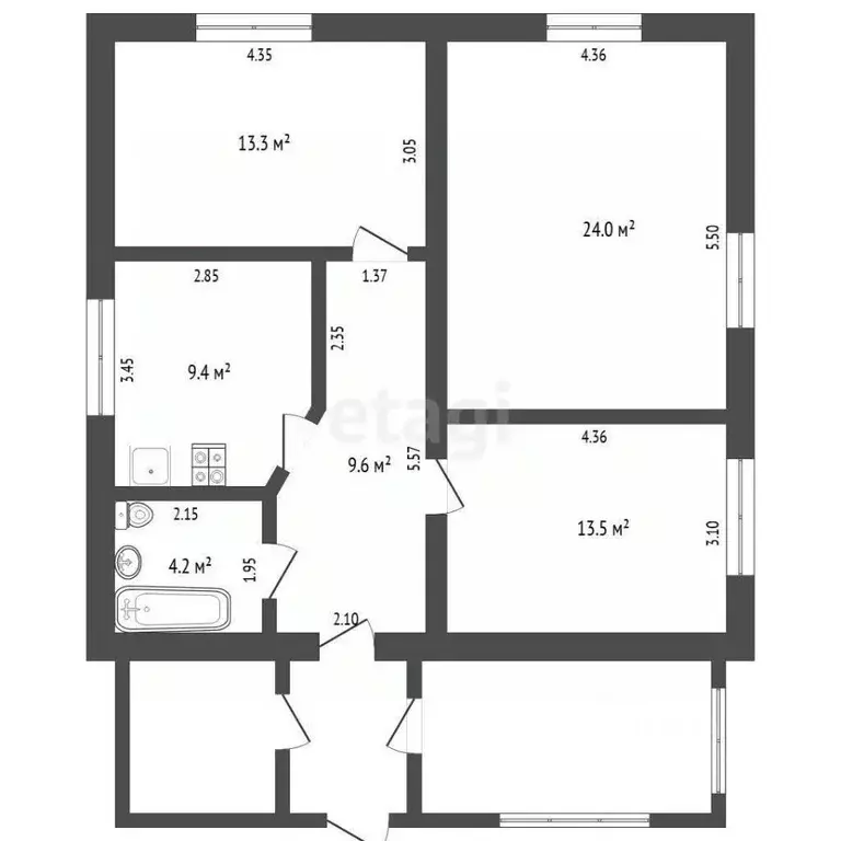 Дом в Свердловская область, Тугулым пгт ул. Заречная (74 м) - Фото 2