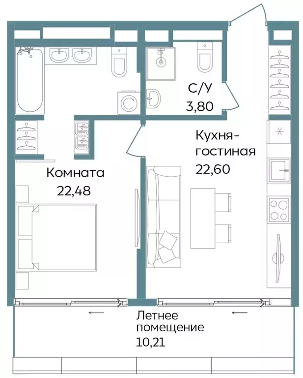 2-комнатная квартира: Республика Крым, Саки, курортный кластер Темпо ... - Фото 0