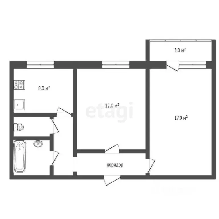 2-к кв. Тюменская область, Тюмень Ямская ул., 73к2 (54.0 м) - Фото 1