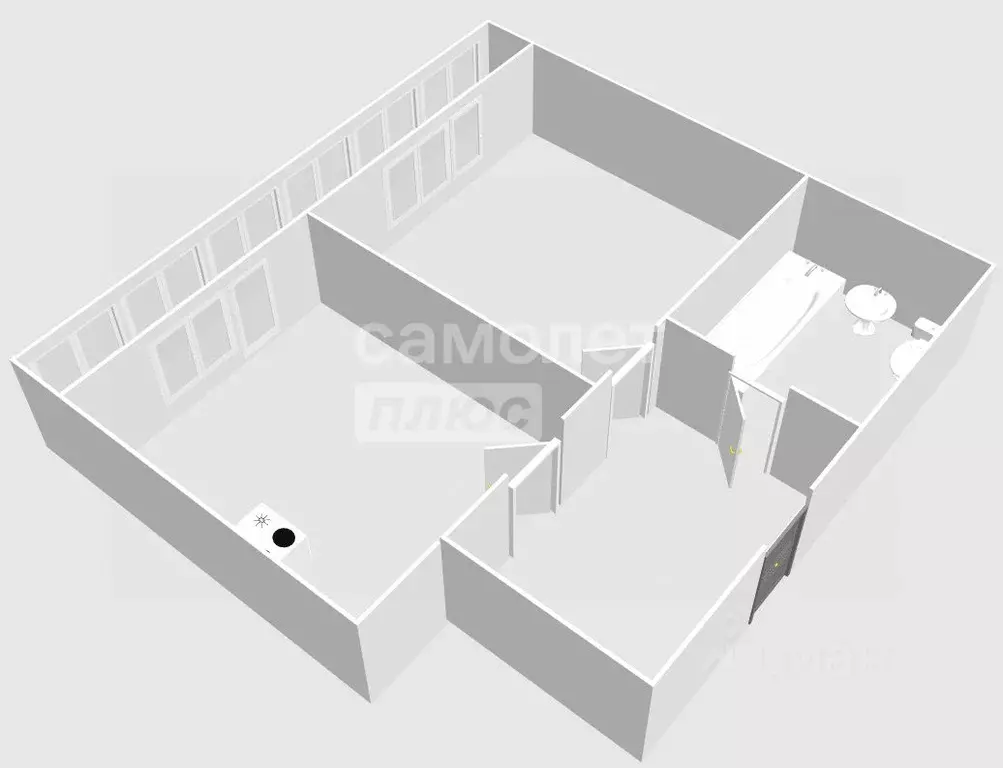 1-к кв. Ивановская область, Иваново Революционная ул., 32 (46.1 м) - Фото 2