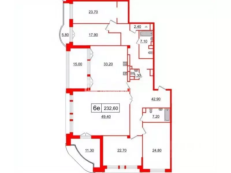 5-к кв. Санкт-Петербург ул. Гастелло, 7 (232.6 м) - Фото 2