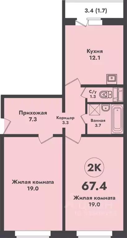 3-к кв. Новосибирская область, Новосибирск ул. Объединения, 4 (67.4 м) - Фото 0