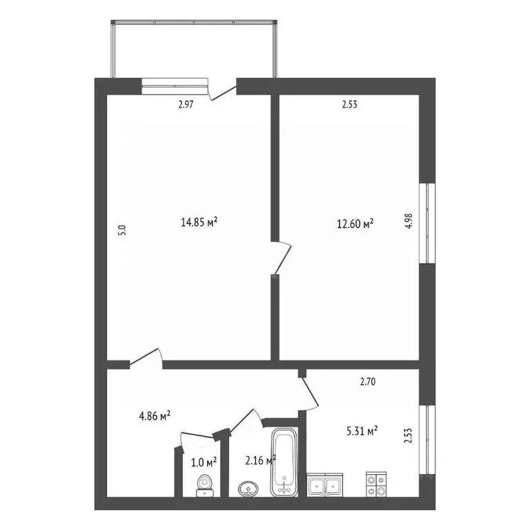 2-к кв. Ростовская область, Таганрог ул. Мичурина, 20 (41.0 м) - Фото 1