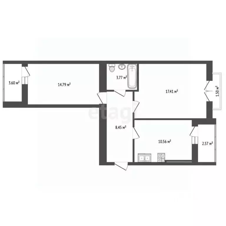 2-к кв. Калининградская область, Калининград Суздальская ул., 20к3 ... - Фото 2