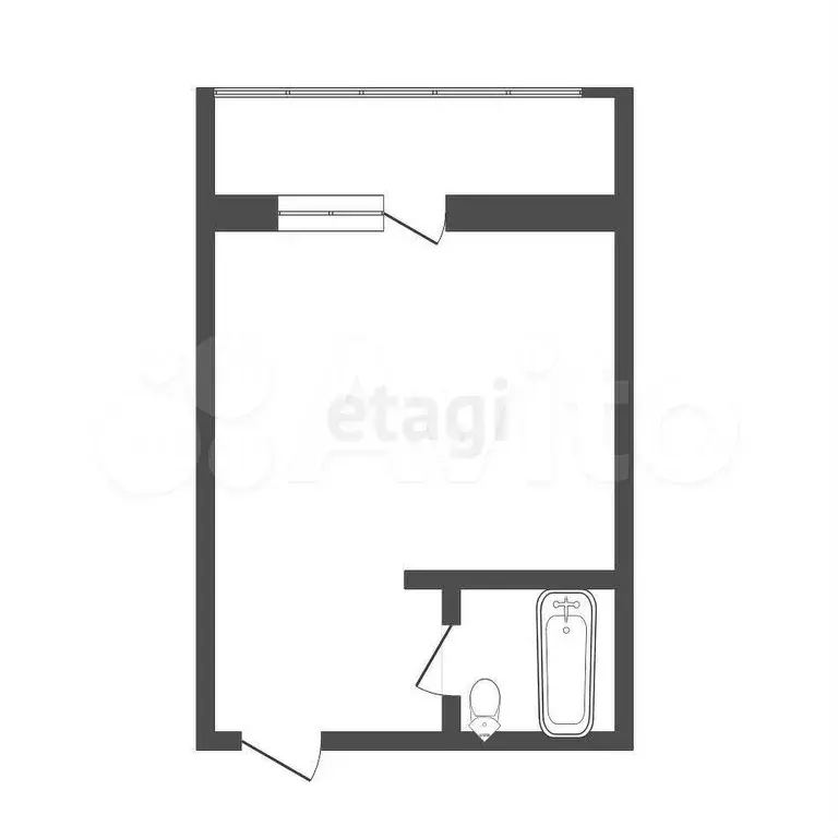 1-к. квартира, 13,9 м, 1/5 эт. - Фото 0