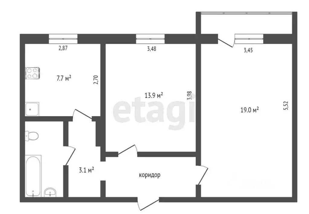 2-к кв. Омская область, Омск Привокзальный мкр, ул. Карбышева, 28 ... - Фото 2