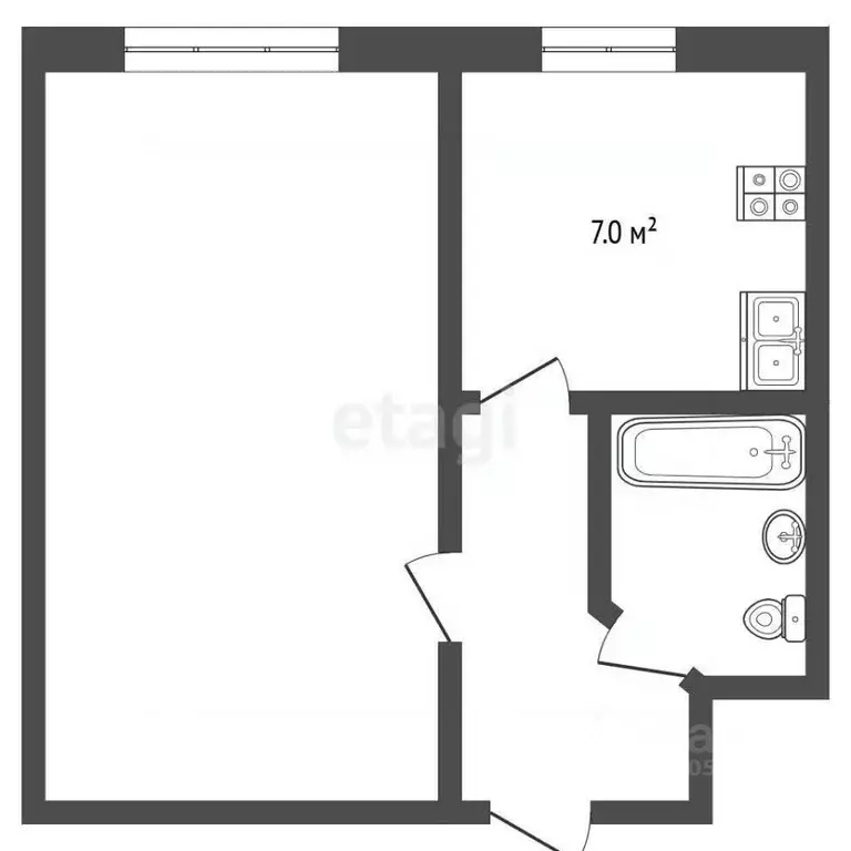 1-к кв. Ростовская область, Батайск ул. Панфилова, 22 (28.9 м) - Фото 2