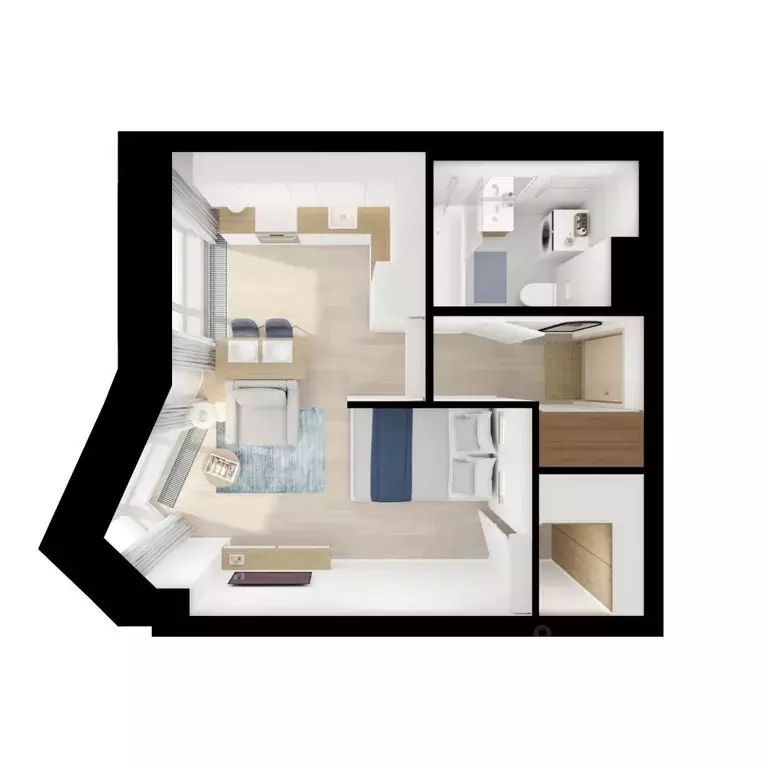 1-к кв. Москва Мичуринский Парк жилой комплекс, 4.3 (30.8 м) - Фото 1