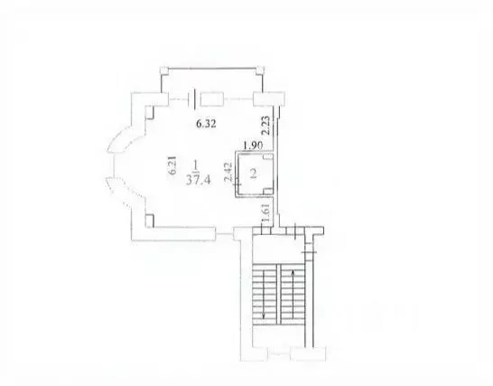 Студия Новосибирская область, Бердск Лунная ул., 28 (47.0 м) - Фото 2