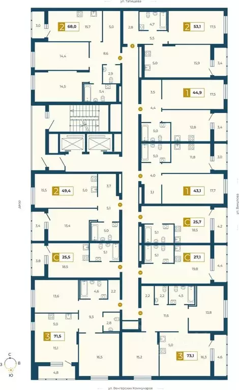 1-к кв. Свердловская область, Екатеринбург ул. Татищева, 105 (44.9 м) - Фото 1