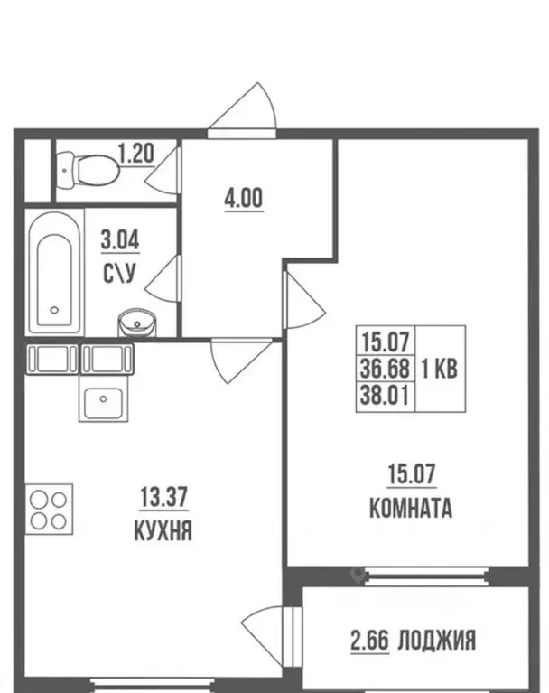1-к кв. Санкт-Петербург Земледельческая ул., 3 (40.0 м) - Фото 1