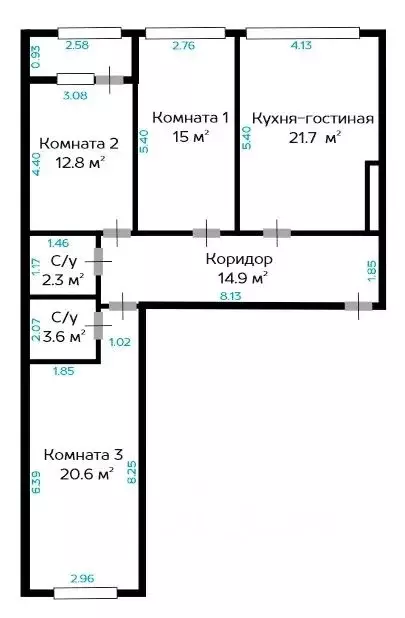 Свободной планировки кв. Москва просп. Лихачева, 20 (91.0 м) - Фото 2
