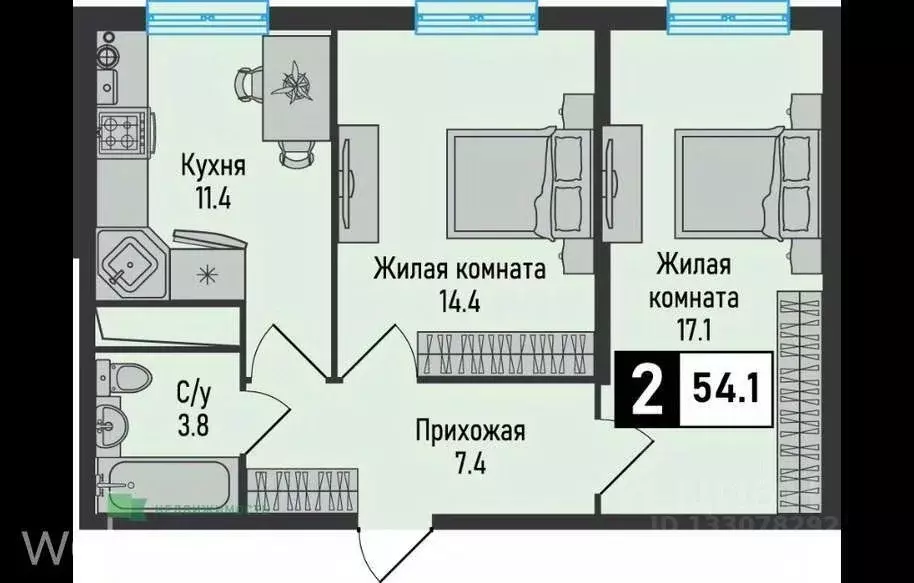 2-к кв. Ставропольский край, Железноводск городской округ, пос. ... - Фото 1