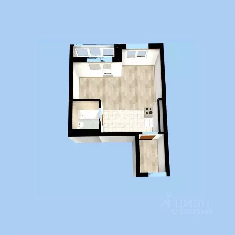 Студия Башкортостан, Уфа ул. Менделеева, 104 (40.2 м) - Фото 2