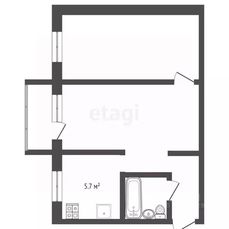 2-к кв. Архангельская область, Новодвинск ул. 50-летия Октября, 42к1 ... - Фото 2