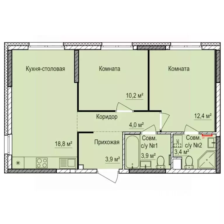 2-к кв. Удмуртия, Ижевск Буммаш жилрайон, Покровский жилой комплекс ... - Фото 1