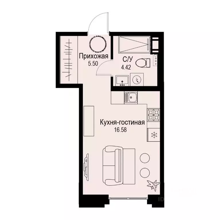 Квартира, студия, 26.5 м - Фото 0