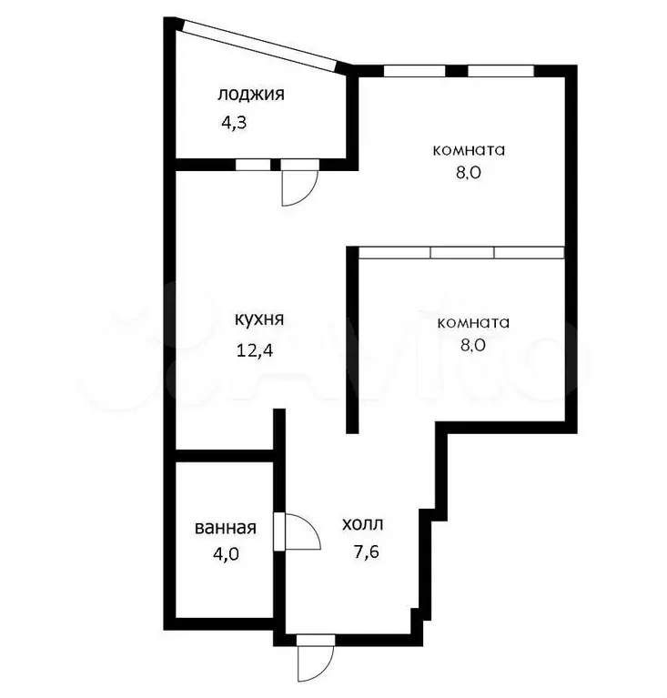 1-к. квартира, 40 м, 4/12 эт. - Фото 0