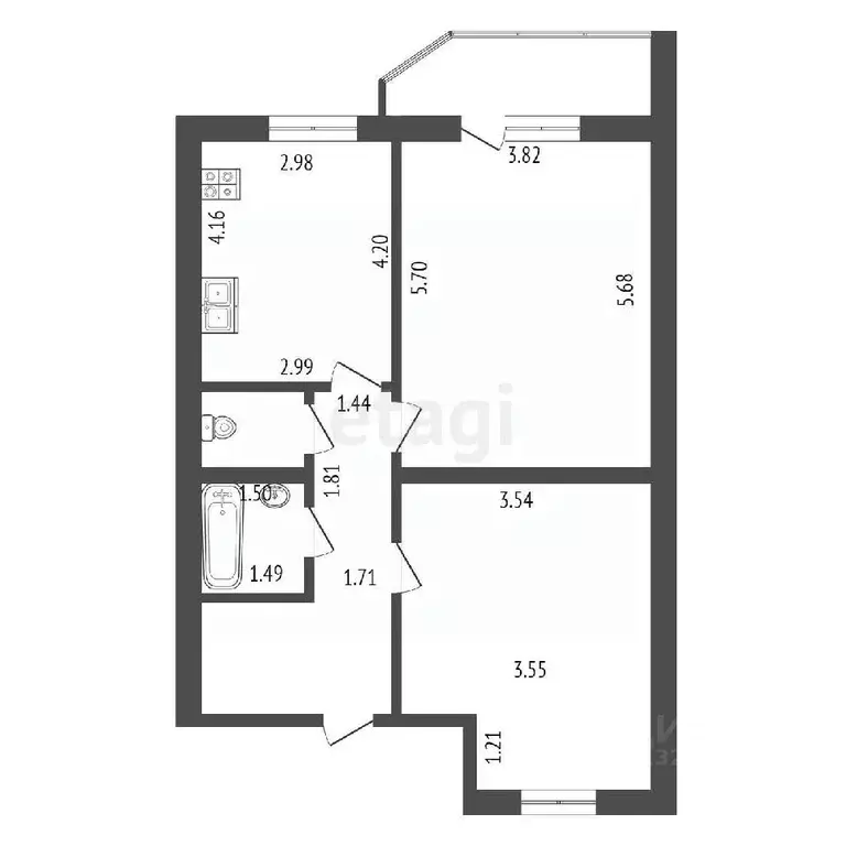 2-к кв. Вологодская область, Вологда Окружное ш., 24А (68.1 м) - Фото 0