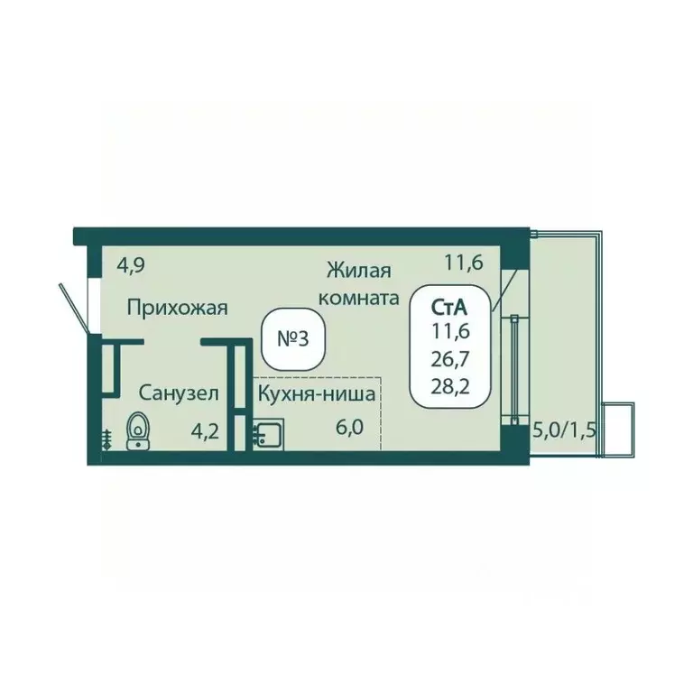 Студия Московская область, Солнечногорск городской округ, Андреевка ... - Фото 0