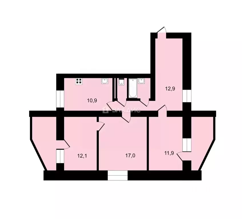 3-к кв. Владимирская область, Владимир ул. Белоконской, 12 (72.3 м) - Фото 2