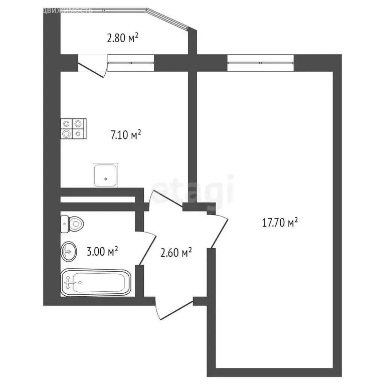 1-комнатная квартира: Тюмень, микрорайон Антипино, Беловежская улица, ... - Фото 1