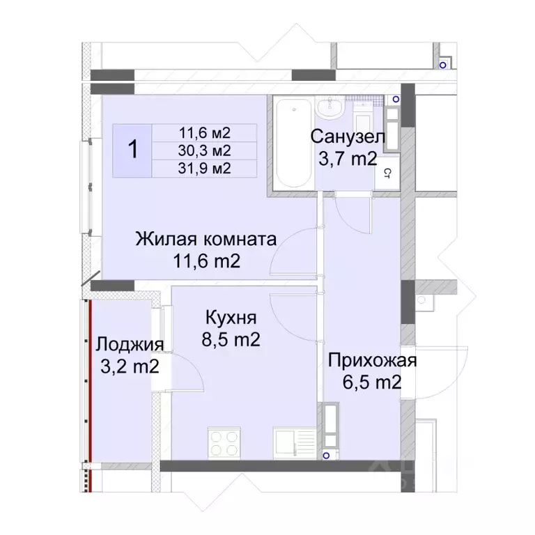 1-к кв. Нижегородская область, Нижний Новгород Кузнечиха Город жилой ... - Фото 0