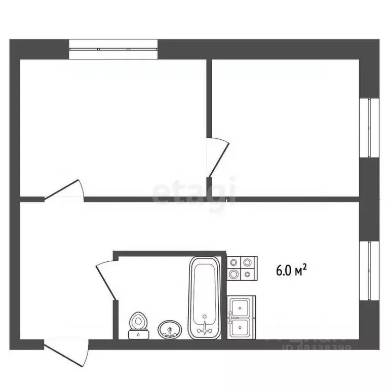 3-к кв. Башкортостан, Бирск Интернациональная ул., 116 (48.8 м) - Фото 2