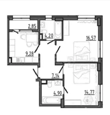 2-комнатная квартира: Белогорск, Нижнегорская улица (59.82 м) - Фото 1