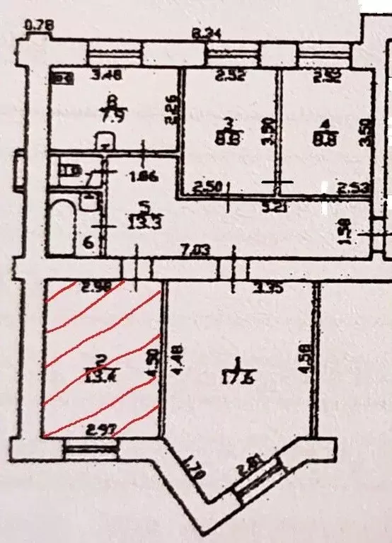 Комната Санкт-Петербург ул. Крюкова, 10 (13.4 м) - Фото 2