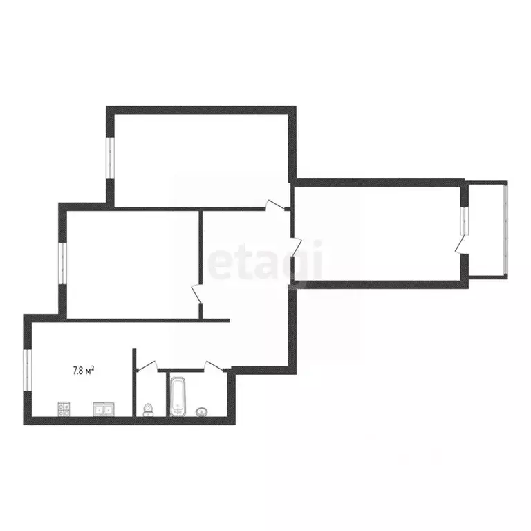 3-к кв. Ямало-Ненецкий АО, Новый Уренгой Советский мкр, 4/5 (65.8 м) - Фото 2