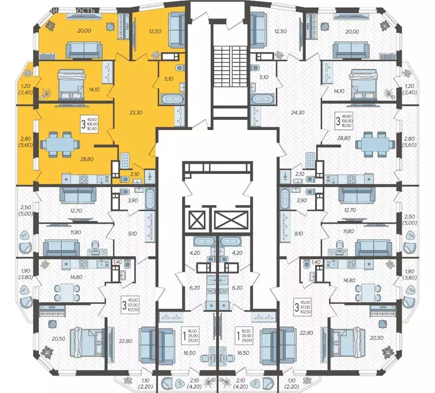 3-комнатная квартира: Краснодар, жилой комплекс Зеленодар, улица ... - Фото 2