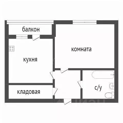 1-к кв. Курганская область, Курган ул. МАКСИМА ГОРЬКОГО, 188 (35.9 м) - Фото 2