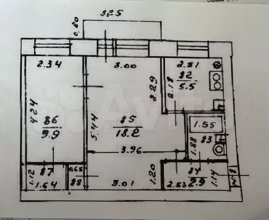 2-к. квартира, 41,9 м, 3/5 эт. - Фото 0