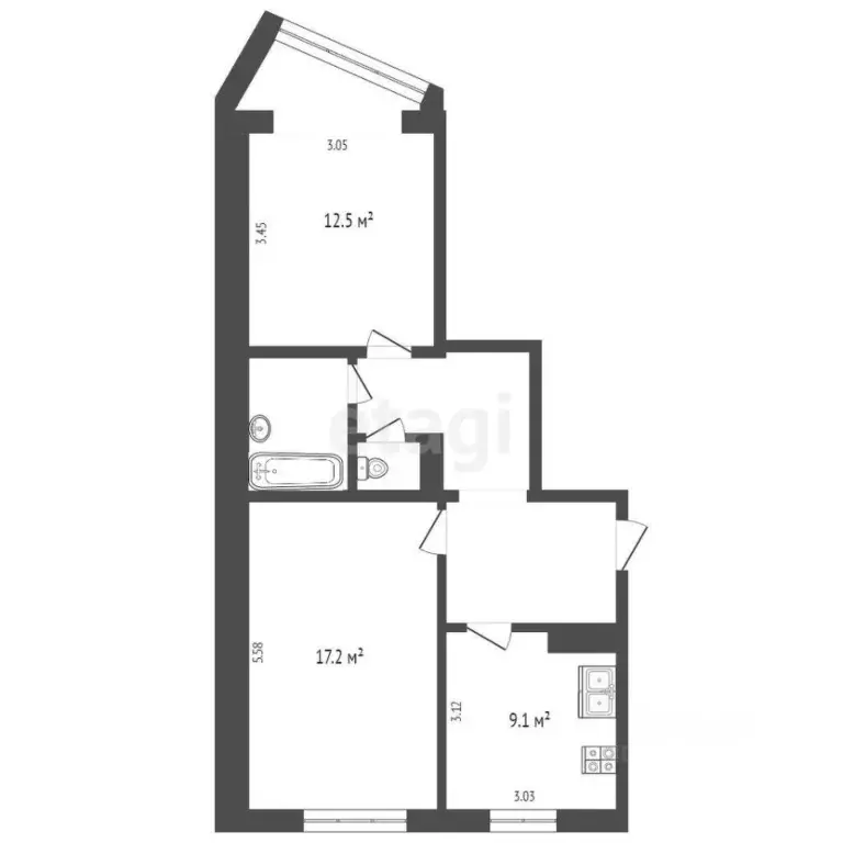 2-к кв. Камчатский край, Петропавловск-Камчатский ул. Арсеньева, 37 ... - Фото 2