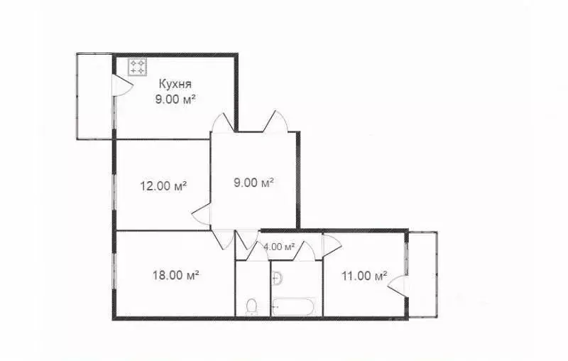 3-к кв. Костромская область, Кострома проезд Нейский, 13 (45.6 м) - Фото 1