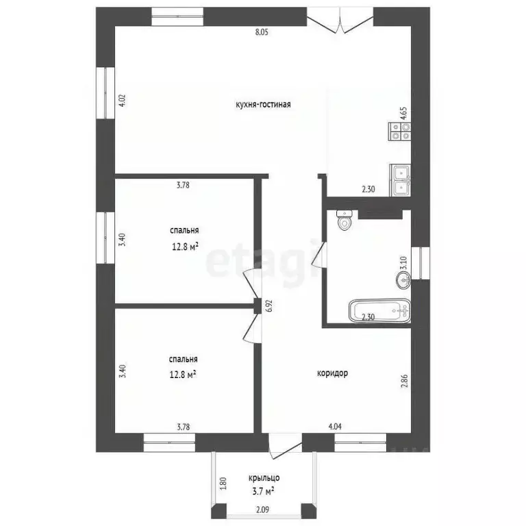 Дом в Марий Эл, Медведевский район, Знаменское с/пос, пос. Знаменский ... - Фото 2