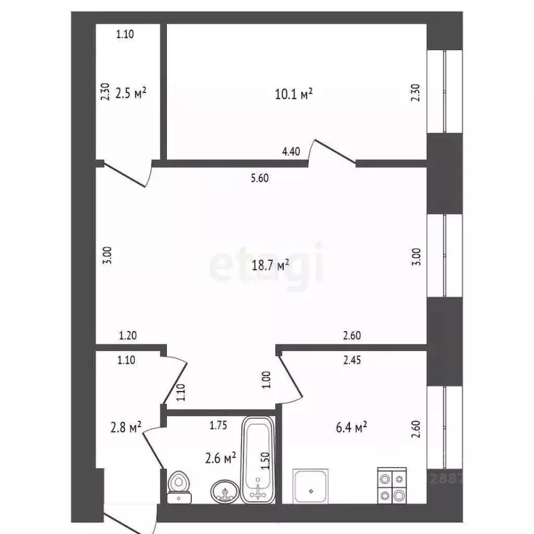 2-к кв. Орловская область, Мценск ул. Гагарина, 74 (43.1 м) - Фото 0