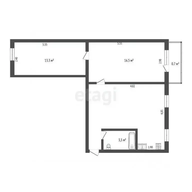 3-к кв. Мордовия, Чамзинский район, Комсомольский рп, 1-й мкр 31 (56.3 ... - Фото 2