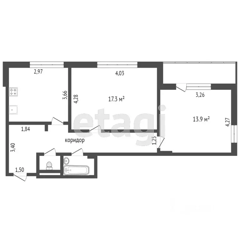 2-к кв. Тюменская область, Тюмень ул. Мельникайте, 2к3 (59.2 м) - Фото 1