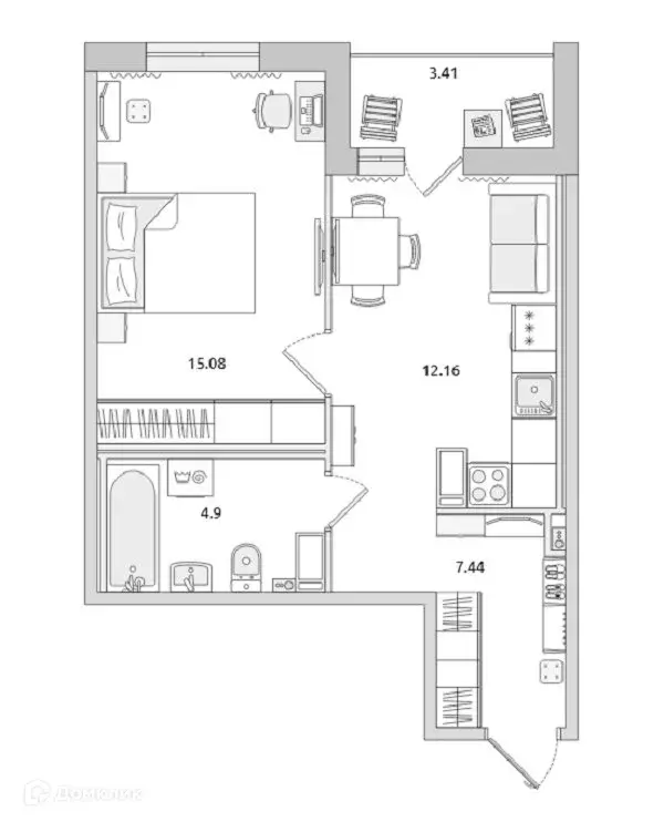 Продаётся 1-к квартира, 40 м - Фото 1