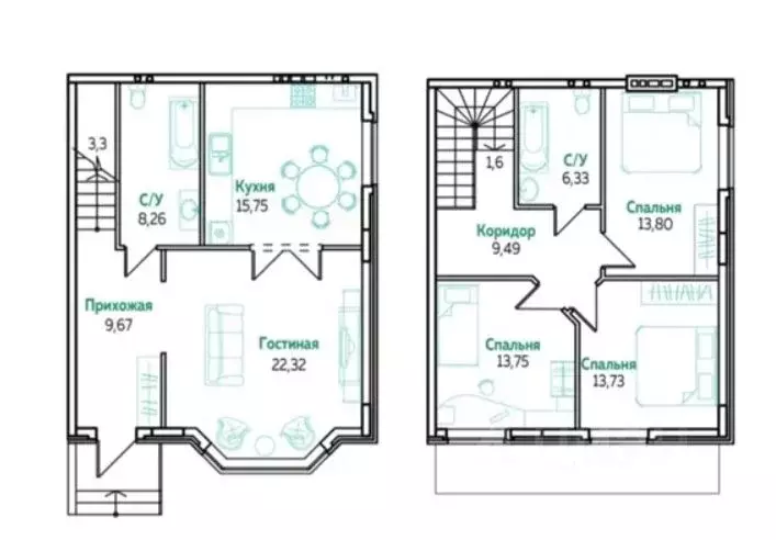 Таунхаус в Краснодарский край, Краснодар ул. Оливковая, 1к86 (119 м) - Фото 2