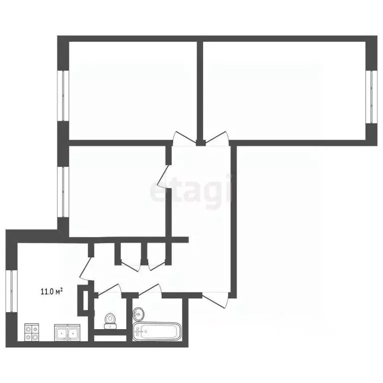 3-к кв. Москва ул. Генерала Тюленева, 31К1 (73.4 м) - Фото 2