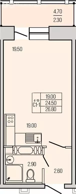 Квартира-студия: городской посёлок Кузьмоловский, Железнодорожная ... - Фото 1