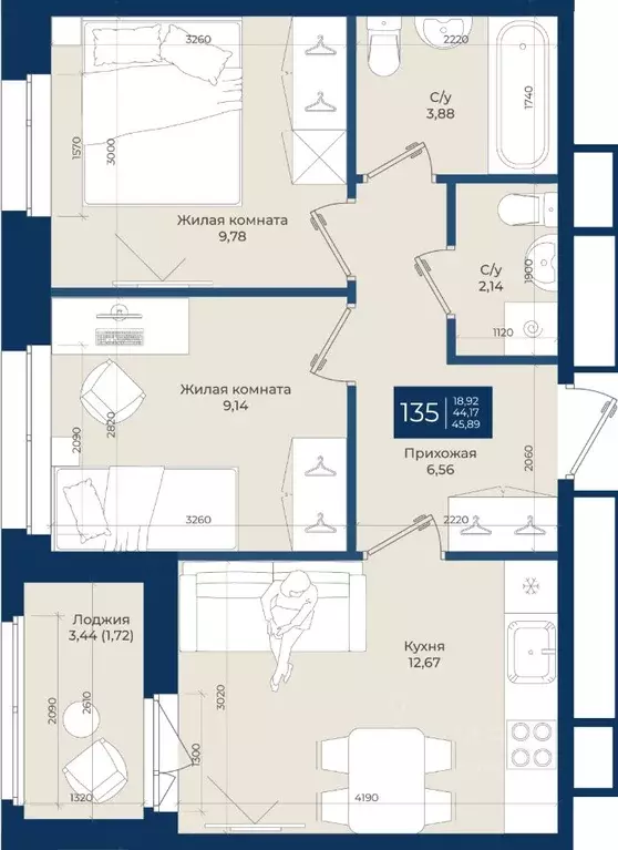 2-к кв. Ленинградская область, Ломоносовский район, Аннинское ... - Фото 1