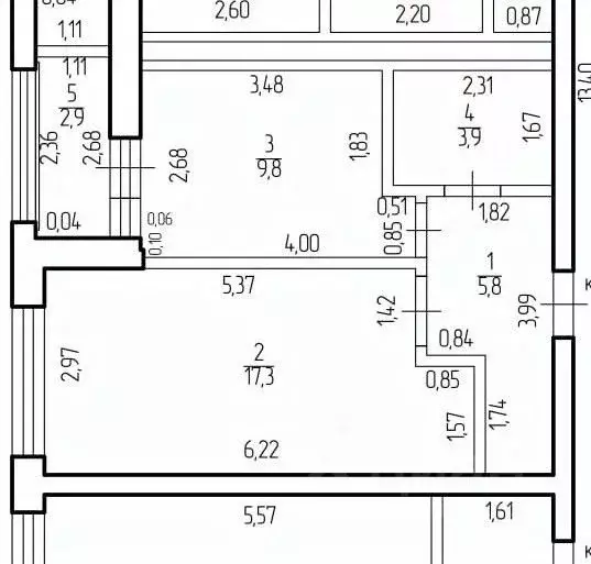 1-к кв. Башкортостан, Уфа ул. Ленина, 162/1 (38.3 м) - Фото 2