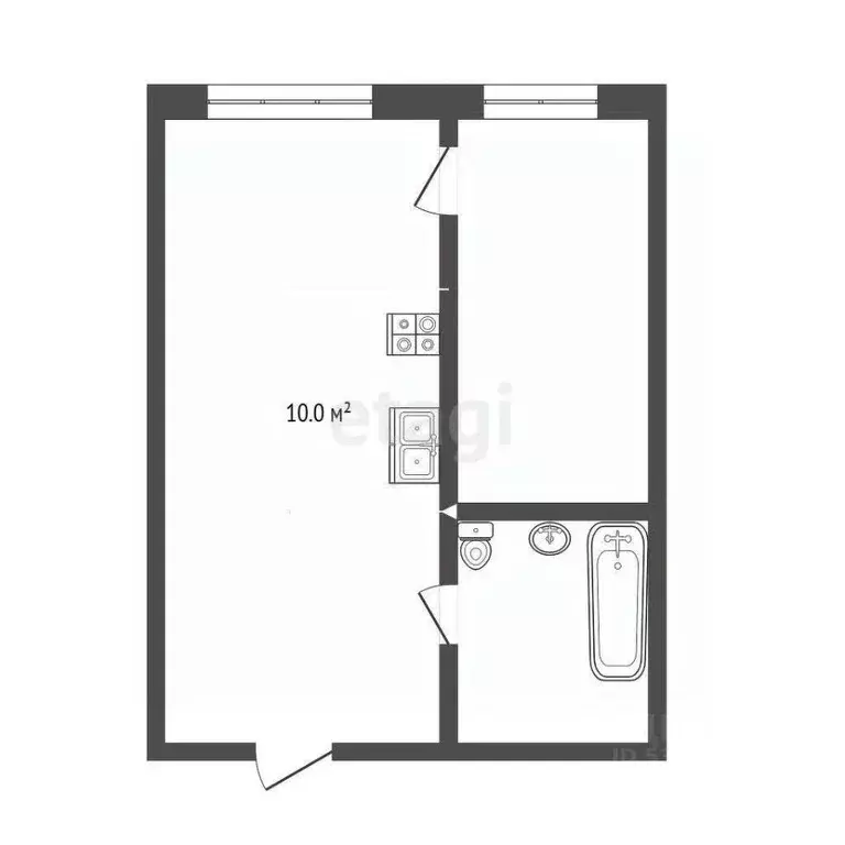1-к кв. Ростовская область, Ростов-на-Дону ул. Нансена, 109/5 (30.0 м) - Фото 1
