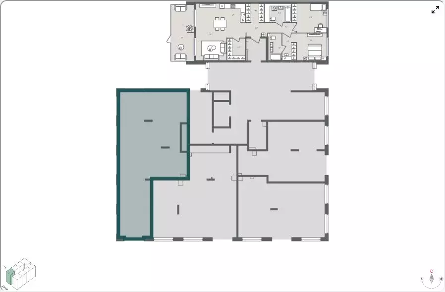 3-комнатная квартира: село Перхушково, микрорайон Равновесие, 1 (62.6 ... - Фото 2